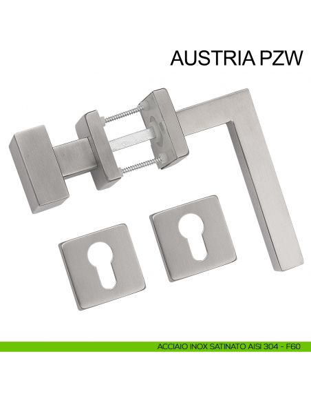 Maniglia in acciaio e pomolo fisso foro yale Austria PZW Fimet Inox acciaio AISI 304