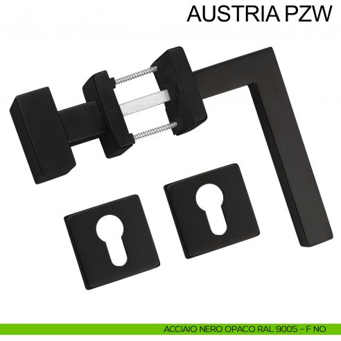 Maniglia in acciaio e pomolo fisso foro yale Austria PZW Fimet Inox nero opaco RAL 9005