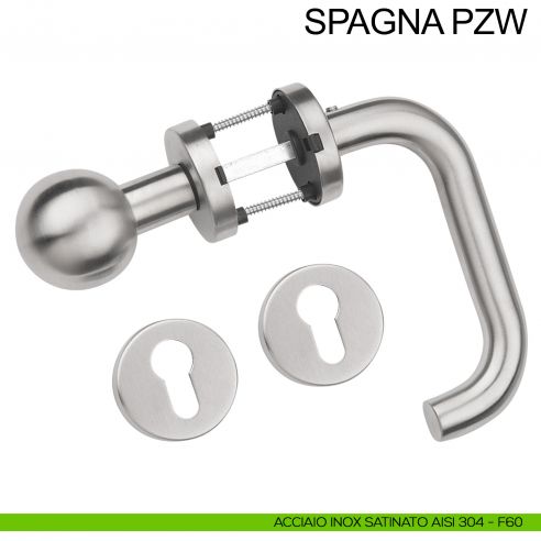 Maniglia in acciaio e pomolo fisso foro yale Spagna PZW Fimet Inox acciaio AISI 304