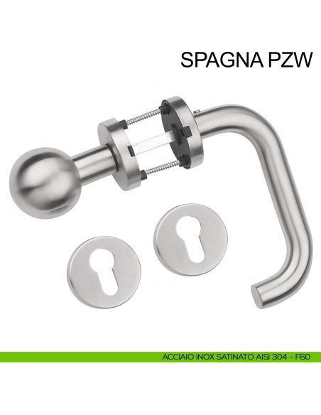 Maniglia in acciaio e pomolo fisso foro yale Spagna PZW Fimet Inox acciaio AISI 304