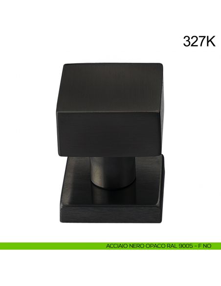 Pomolo fisso quadrato 50x50 in acciaio per porta 327K Fimet Inox nero opaco RAL 9005