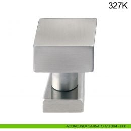 Pomolo fisso quadrato in acciaio per porta 327K Fimet Inox rosetta rettangolare 2