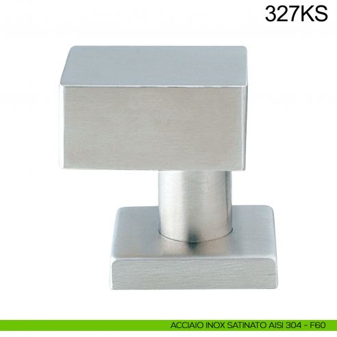 Pomolo fisso zancato 50x50 in acciaio per porta 327KS Fimet Inox acciaio inox AISI 304