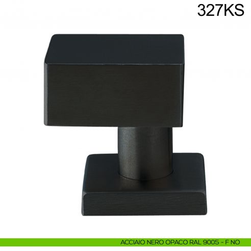 Pomolo girevole spostato in acciaio per porta 327KS Fimet Inox nero opaco RAL 9005