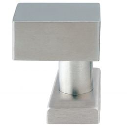 Pomolo fisso spostato 50x50 in acciaio per porta 327KS Fimet Inox rosetta rettangolare