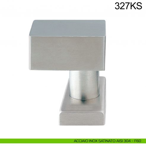 Pomolo fisso spostato 50x50 in acciaio per porta 327KS Fimet Inox rosetta rettangolare