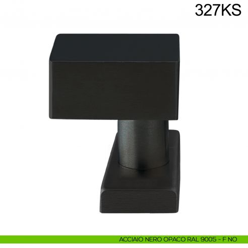 Pomolo fisso spostato 50x50 in acciaio per porta 327KS Fimet Inox rosetta rettangolare