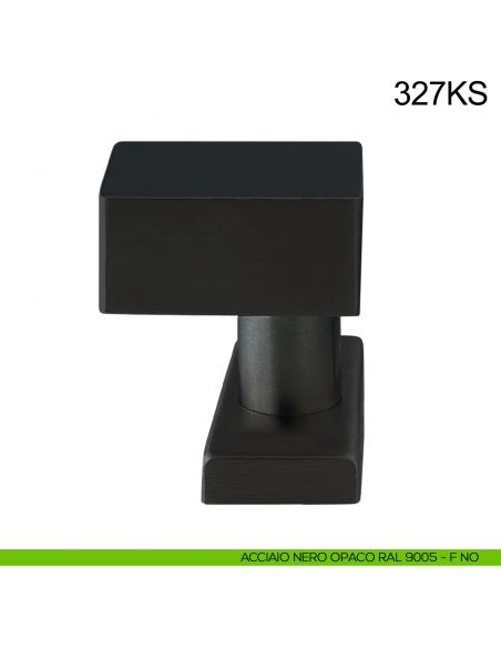 Pomolo fisso spostato 50x50 in acciaio per porta 327KS Fimet Inox rosetta rettangolare