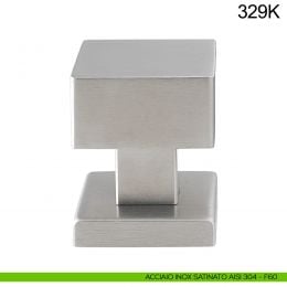 Pomolo quadrato fisso 50x50 in acciaio per porta 329K Fimet Inox 2