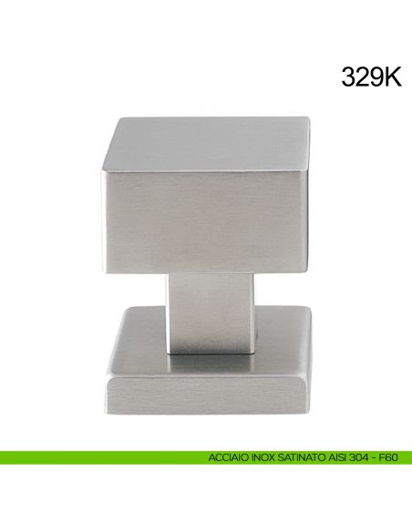 Pomolo quadrato fisso 50x50 in acciaio per porta 329K Fimet Inox acciaio AISI 304