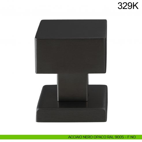 Pomolo quadrato fisso 50x50 in acciaio per porta 329K Fimet Inox nero opaco RAL 9005