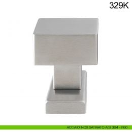 Pomolo girevole in acciaio per porta 329K Fimet Inox con rosetta rettangolare 2