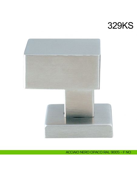 Pomolo zancato fisso 50x50 in acciaio per porta 329KS Fimet Inox acciaio AISI 304