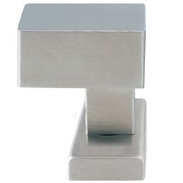 Pomolo girevole spostato in acciaio per porta 329KS Fimet Inox con rosetta rettangolare