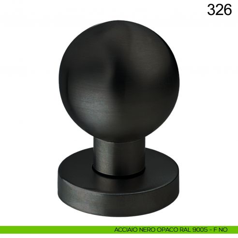 Pomolo fisso tondo in acciaio per porta diametro 50 mm 326 Fimet Inox nero opaco RAL 9005