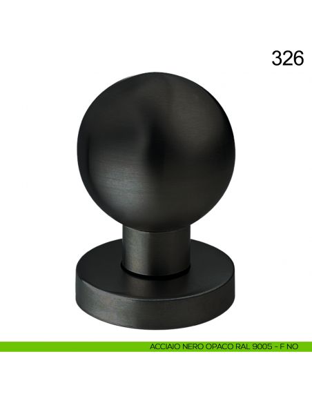 Pomolo tondo girevole in acciaio per porta diametro 50 mm 326 Fimet Inox nero opaco RAL 9005