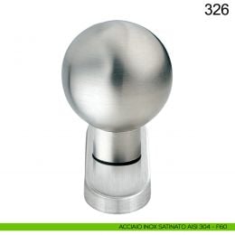 Pomolo fisso tondo in acciaio per porta diametro 50 mm 326 Fimet Inox con rosetta ovale 2