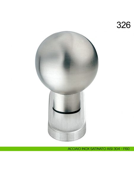 Pomolo fisso tondo in acciaio per porta diametro 50 mm 326 Fimet Inox con rosetta ovale acciaio AISI 304