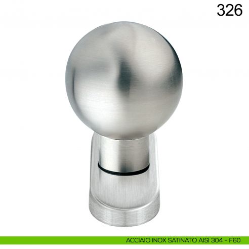 Pomolo girevole tondo in acciaio per porta 326 diametro 50 mm Fimet Inox con rosetta ovale