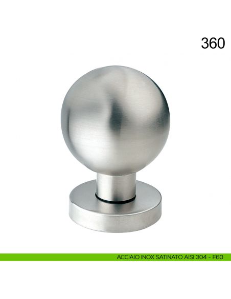 Pomolo sfera fisso in acciaio per porta diametro 60 mm 360 Fimet Inox acciaio AISI 304