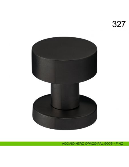 Pomolo fisso tondo in acciaio per porta 327 Fimet Inox nero opaco RAL 9005