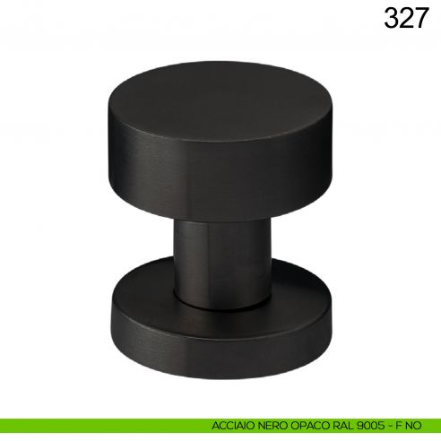 Pomolo piano girevole in acciaio per porta 327 Fimet Inox nero opaco