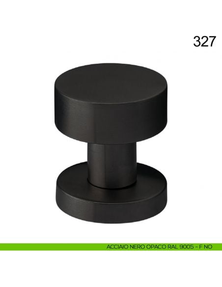 Pomolo piano girevole in acciaio per porta 327 Fimet Inox nero opaco