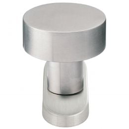 Pomolo tondo piano fisso in acciaio per porta 327 Fimet Inox con rosetta ovale