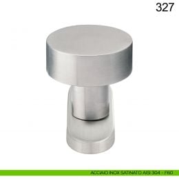 Pomolo tondo piano fisso in acciaio per porta 327 Fimet Inox con rosetta ovale 2