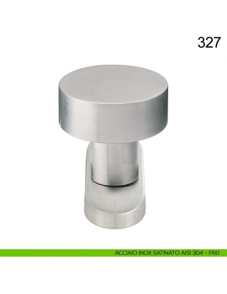 Pomolo girevole piano in acciaio per porta 327 Fimet Inox con rosetta ovale acciaio AISI 304