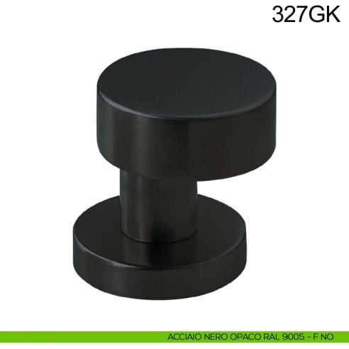 Pomolo fisso zancato piano in acciaio per porta 327GK Fimet Inox nero opaco RAL 9005