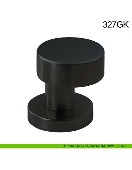 Pomolo piano in acciaio girevole spostato per porta 327GK Fimet Inox nero opaco RAL 9005