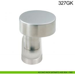 Pomolo fisso zancato tondo in acciaio per porta 327GK Fimet Inox 2