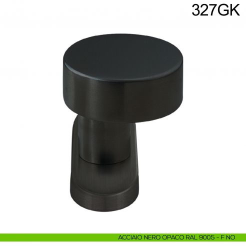 Pomolo fisso zancato tondo in acciaio per porta 327GK Fimet Inox nero opaco RAL 9005
