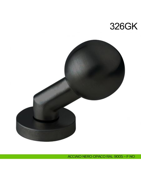 Pomolo girevole spostato sfera in acciaio per porta 326GK Fimet Inox nero opaco RAL 9005