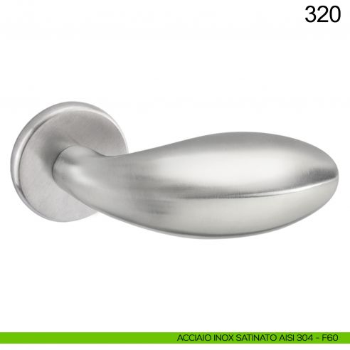 Pomolo fisso spostato in acciaio per porta 320 Fimet Inox acciaio AISI 304