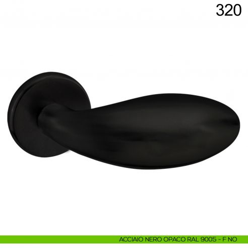 Pomolo fisso spostato in acciaio per porta 320 Fimet Inox nero opaco RAL 9005