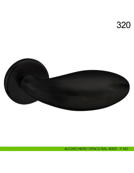 Pomolo fisso spostato in acciaio per porta 320 Fimet Inox nero opaco RAL 9005