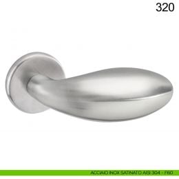Pomolo girevole spostato in acciaio per porta 320 Fimet Inox 2