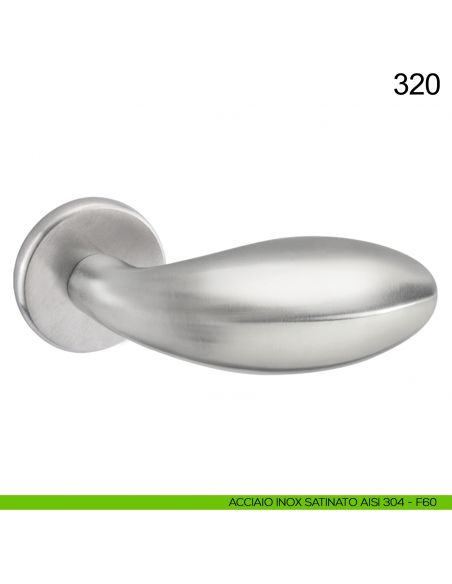 Pomolo girevole spostato in acciaio per porta 320 Fimet Inox acciaio AISI 304