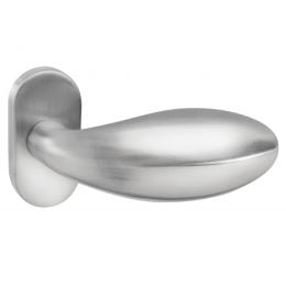 Pomolo spostato fisso in acciaio per porta 320 Fimet Inox con rosetta ovale