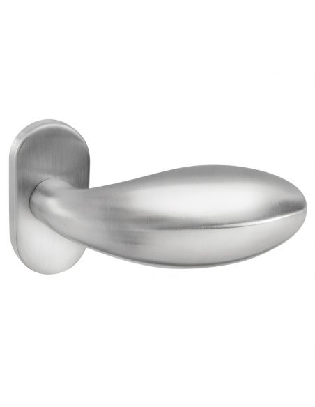 Pomolo spostato fisso in acciaio per porta 320 Fimet Inox con rosetta ovale