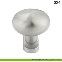 Pomolo in acciaio tondo girevole per porta 334 Fimet Inox con rosetta ovale 2