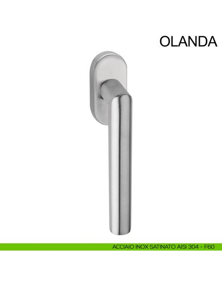 Maniglia per finestra ribassata in acciaio DK Olanda Fimet Inox acciaio AISI 304