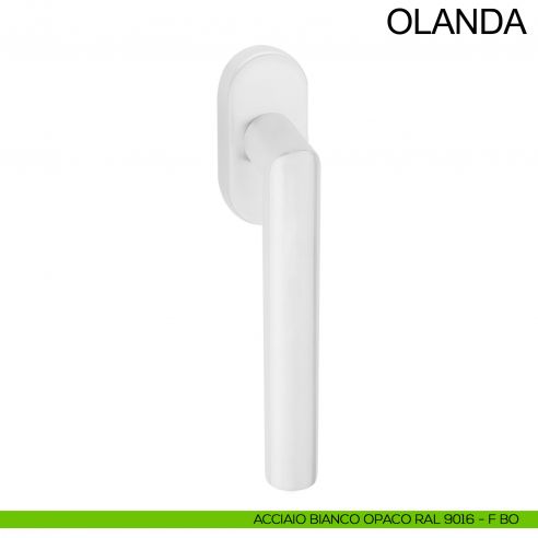 Maniglia per finestra ribassata in acciaio DK Olanda Fimet Inox bianco opaco RAL 9016