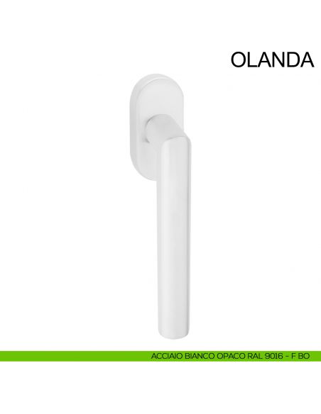 Maniglia per finestra ribassata in acciaio DK Olanda Fimet Inox bianco opaco RAL 9016