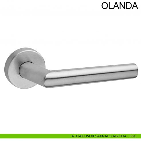 Maniglia zancata in acciaio per porta Olanda Fimet Inox acciaio AISI 304