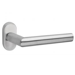 Maniglia in acciaio zancata per porta Olanda Fimet Inox con rosetta ovale