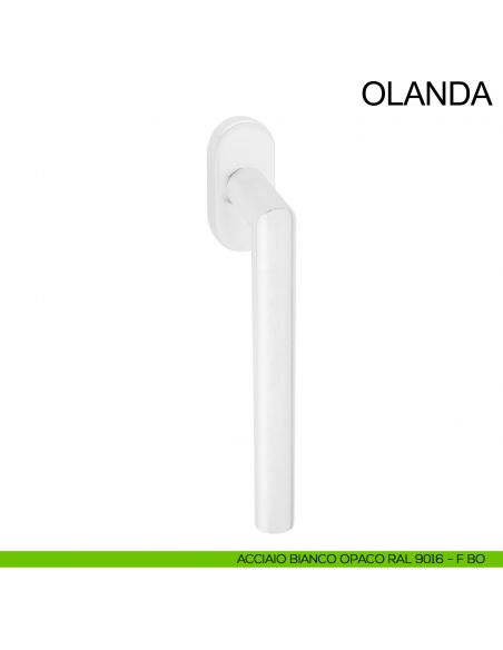 Maniglia per finestra in acciaio con impugnatura 200 mm DK Olanda Fimet Inox bianco opaco RAL 9016