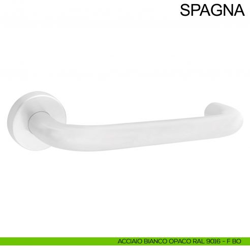 Maniglia in acciaio per porta con impugnatura 200 mm Spagna Fimet Inox bianco opaco RAL 9016